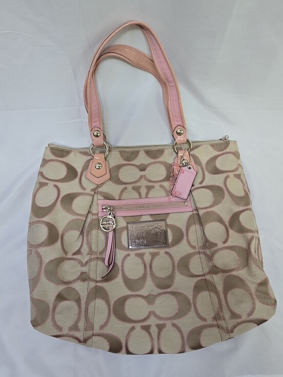 Coach Handbags - Coach Poppy 16289 Sweetheart Pink Lurex Signature Glam Tote Y2K